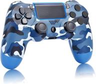 augex camo blue ps4 controller: compatible with playstation 4 - camouflage navy blue new remote with dynamic dual motors - pa4 control - light blue gamepad gift for kids/man/boys/girls/women логотип