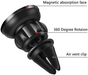 img 3 attached to 🚗 Magnetic Car Mount - HandSam Magnetic Air Vent Mount for Cell Phone, GPS, and Mobile Devices [Includes 4ft 3-in-1 Multi USB Charging Cable] - Black