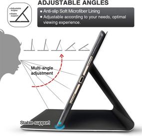 img 1 attached to 📱 INSSISAIN iPad 8th Generation 2020 / iPad 7th Generation 2019 Case, Multi-Angle Viewing Stand PU Leather Protective Cover with Auto Sleep for 10.2" iPad 8 / iPad 7, Black Marble