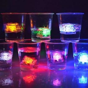 img 1 attached to Enhance Drinks & Decor with 12Pcs LED Ice Cube Shape Lights - Liquid Sensor Glowing Light up Ice Cubes for Bar, Party & Wedding Decorations