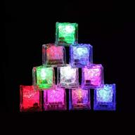 enhance drinks & decor with 12pcs led ice cube shape lights - liquid sensor glowing light up ice cubes for bar, party & wedding decorations logo