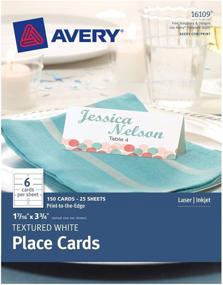img 4 attached to 📇 Avery Textured Place Cards - White, 1.43 x 3.75 Inches, Pack of 150 (16109): Elegant and Practical Seating Solution