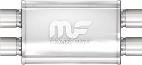 img 1 attached to 🚗 MagnaFlow 4x9 Oval Dual/Dual Performance Muffler Exhaust with Straight-Through Design - Satin Finish (Model 11379)