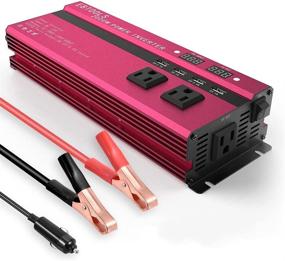 img 4 attached to 🔌 EBTOOLS Инвертор автомобильного напряжения 1000 Вт/2000 Вт с цифровым дисплеем - преобразует 12 В постоянного тока в 110 В переменного тока для бытовой техники, чрезвычайных ситуаций, штормов - 3 розетки переменного тока, 4 USB-порта для ноутбука, смартфона.
