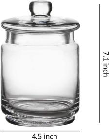 img 2 attached to 💎 Organize and Beautify your Bathroom with Whole Housewares Clear Glass Apothecary Jars - Set of 3 Canisters for Cotton Storage
