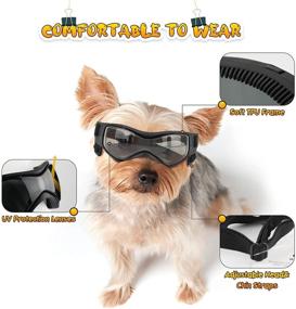 img 2 attached to Small to Medium Dog Goggles - UV Sunglasses Windproof Snowproof Pet Glasses for Doggy Eye Protection
