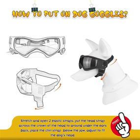 img 1 attached to Small to Medium Dog Goggles - UV Sunglasses Windproof Snowproof Pet Glasses for Doggy Eye Protection