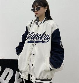 img 3 attached to Oversized Varsity Jackets Boyfriend Baseball Women's Clothing