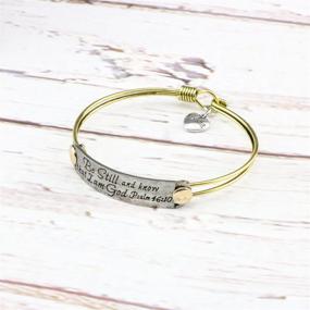 img 2 attached to 📿 Inspirational Friendship Bible Verse Bracelets - Vintage Brass Bangle Jewelry for the Brave