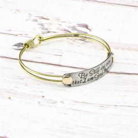 img 3 attached to 📿 Inspirational Friendship Bible Verse Bracelets - Vintage Brass Bangle Jewelry for the Brave
