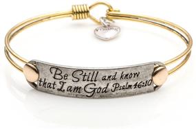 img 4 attached to 📿 Inspirational Friendship Bible Verse Bracelets - Vintage Brass Bangle Jewelry for the Brave