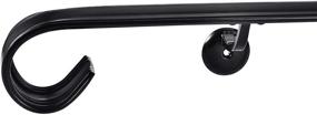 img 2 attached to 🖤 Cocopark 3ft Matte Black Wrought Iron Handrail: Wall Mounted Stair Rail for Improved Safety