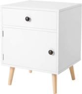 🛌 vasagle side table: stylish nightstand with drawer for bedroom, living room, and office - white, 17.7 x 15.8 x 23.6 inches логотип