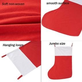 img 2 attached to 🧦 CCINEE 44.98" Jumbo Stocking: Festive Red and White Xmas Hanging Stocking for Party Decor