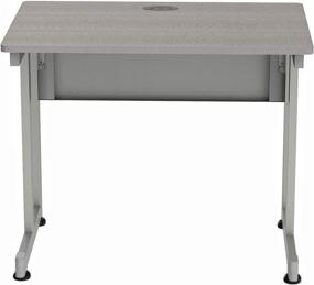 img 3 attached to 🖥️ Linea Italia Small Easy-to-Assemble Metal Computer Desk with Wood Top, 36" x 24" - Perfect Laptop Table for Home or Office in Ash