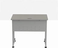 🖥️ linea italia small easy-to-assemble metal computer desk with wood top, 36" x 24" - perfect laptop table for home or office in ash logo