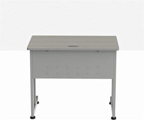 img 4 attached to 🖥️ Linea Italia Small Easy-to-Assemble Metal Computer Desk with Wood Top, 36" x 24" - Perfect Laptop Table for Home or Office in Ash