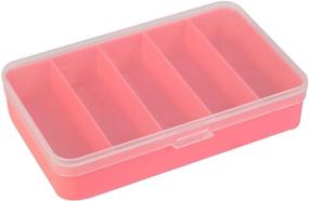 img 2 attached to 📦 Mary 5 Compartment Plastic Bead Storage Box - 5 Total Storage Spaces - Pink Organizer for Large, Small, Mini, & Tiny Beads - Snap Case for Jewelry, Crafts & Accessories - Plastic Bead Storage Box
