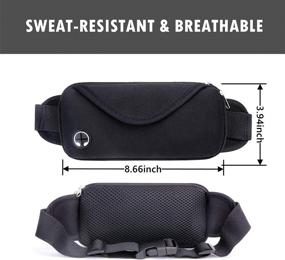 img 2 attached to 🏃 Black Running Fanny Pack with Phone Holder - Compact Waist Bag for Men and Women, Ideal for Walking, Hiking, Cycling, and Travel