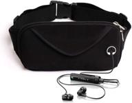 🏃 black running fanny pack with phone holder - compact waist bag for men and women, ideal for walking, hiking, cycling, and travel logo