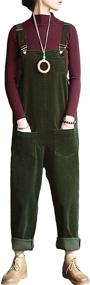 img 4 attached to Tanming Corduroy Adjustable Jumpsuits Pants (Brown M) - Women's Stylish Clothing in Jumpsuits, Rompers & Overalls