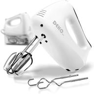 🧁 dekopro hand mixer electric power 5-speed: precise mixing with snap-on storage case, 4 stainless steel accessories for effortless whipping, mixing cookies, brownies, cakes, and more! логотип