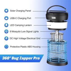 img 3 attached to 3-in-1 Bug Zapper, Insect Fly Traps & LED Camping Lantern: Waterproof, 🦟 USB/Solar-Rechargeable, 9-H Battery Life - Perfect Mosquito Zappers for Home, Kitchen, Patio, Backyard, Camping