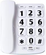 📞 jekavis j-p02 large button corded phone: amplified hearing aid for seniors, wall mountable landline with speakerphone and speed dial memory in white logo