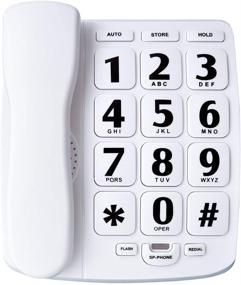 img 4 attached to 📞 JeKaVis J-P02 Large Button Corded Phone: Amplified Hearing Aid for Seniors, Wall Mountable Landline with Speakerphone and Speed Dial Memory in White