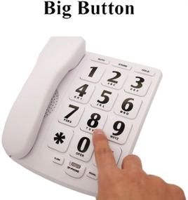 img 3 attached to 📞 JeKaVis J-P02 Large Button Corded Phone: Amplified Hearing Aid for Seniors, Wall Mountable Landline with Speakerphone and Speed Dial Memory in White