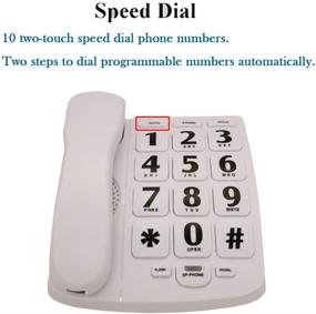 img 1 attached to 📞 JeKaVis J-P02 Large Button Corded Phone: Amplified Hearing Aid for Seniors, Wall Mountable Landline with Speakerphone and Speed Dial Memory in White
