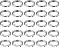 🔑 eboot 50 pieces small key chain ring split rings - key chains for efficient key organization, silver color (10 mm diameter) logo