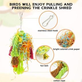 img 2 attached to RLRICH 5PACK Bird Chewing Toys: Colorful Foraging Shredders and Hanging Perches for Parrots - Rope Bungee Bird Toy