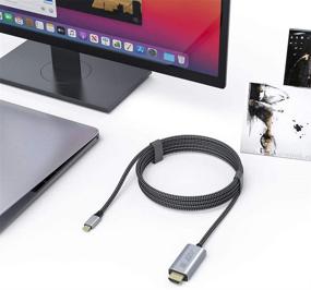 img 3 attached to 💻 USB C кабель HDMI длиной 6 футов - кабель JZV Type C к HDMI [совместим с Thunderbolt 3] - 4K, iPad Pro 2018, MacBook, Surface Pro 7, совместим с Galaxy S20/S10, XPS 13/15 - Идеально подходит для работы из дома и не только