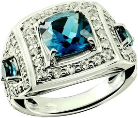 img 4 attached to 💎 Radiant RB Gems STATEMENT RHODIUM PLATED London Blue Topaz Boys' Jewelry: A Stunning Statement Piece