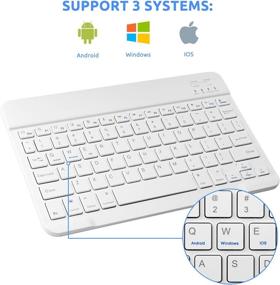 img 3 attached to 📱 Samsung Galaxy Tab A 10.1/8.4/8.0 Inch Tablet Keyboard | Wireless Bluetooth Keyboard, White