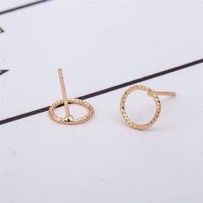 img 3 attached to TseanYi Earrings Post Stud Circle Earrings Hoop Post Jewelry