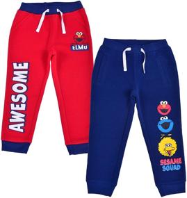 img 4 attached to 👦 Sesame Street Boy's 2-Piece Drawstring Athletic Jogger Pants Set: Comfortable and Stylish Active Wear for Boys