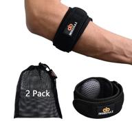 🎾 tennis elbow support brace 2 pack, adjustable forearm straps with compression pad for women and men, effective pain relief for tennis & golfer's elbow, tendonitis, bursitis - fits 7-16 inches логотип