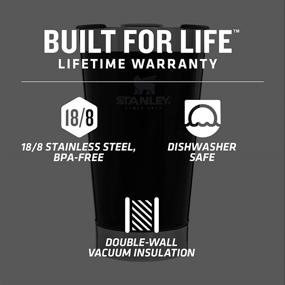 img 3 attached to Stanley 16oz Stainless Steel Beer Mug with Built-in Bottle Opener - Classic Stay Chill Vacuum Insulated Pint Glass Tumbler, Double Wall Rugged Metal Drinking Glass, Dishwasher Safe Insulated Cup