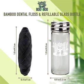 img 1 attached to 100FT/30M Bamboo Woven Fiber Dental Floss with Mint Flavor in a Glass Bottle & Cutting Lid - Biodegradable & Sustainable Boonboo Floss