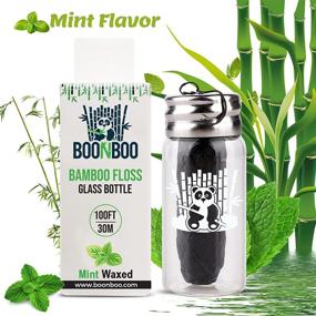 img 3 attached to 100FT/30M Bamboo Woven Fiber Dental Floss with Mint Flavor in a Glass Bottle & Cutting Lid - Biodegradable & Sustainable Boonboo Floss