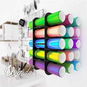 img 1 attached to 🗄️ Large Capacity Acrylic Vinyl Rolls Organizer Tower Rack by Wenida - Vinyl Storage Holder with Multiple Holes, Installation Tools Included - Ideal for Craft Room