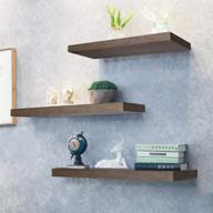 🪚 kosiehouse rustic wood floating shelves - set of 3 | wall mounted decorative display ledge with storage rack | ideal for most walls (not suitable for plaster or drywall) logo