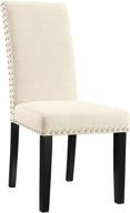 🪑 modway parcel beige fabric parsons dining side chair with upholstery logo