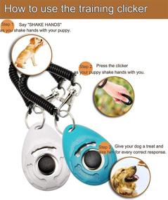 img 2 attached to 🐾 Pet Training Clicker with Wrist Strap for Dogs, Cats, Horses, Birds, Dolphins, and Puppies - Set of 2