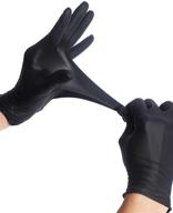 💼 powder-free industrial grade disposable nitrile gloves - heavy duty, x-large, black, pack of 100 logo
