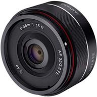 samyang syio35af-e 35mm f/2.8 ultra compact wide angle lens for 📷 sony e mount full frame, black: optimal solution for stunning wide angle photography logo