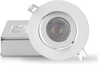 🔦 qplus 4 inch slim adjustable eyeball gimbal led recessed lighting - canless downlight with junction box логотип