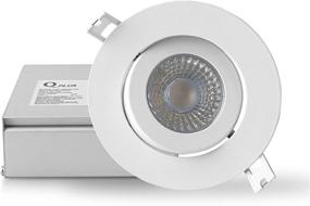 img 4 attached to 🔦 QPLUS 4 Inch Slim Adjustable Eyeball Gimbal LED Recessed Lighting - Canless Downlight with Junction Box